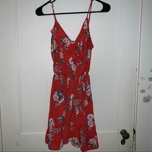 Everly Red Floral Wrap Dress